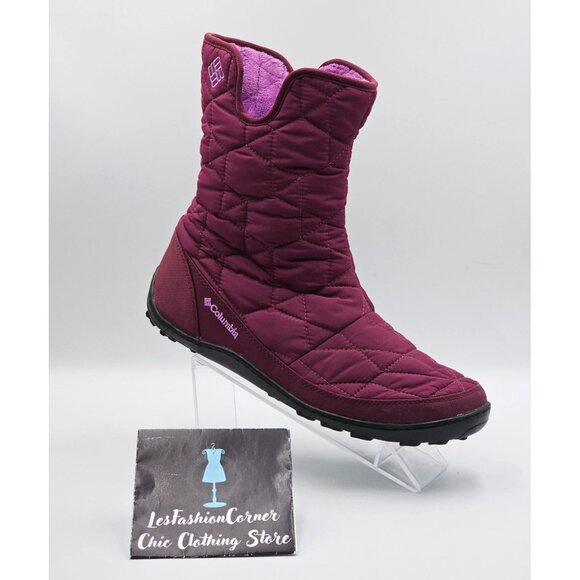 Columbia Women's Plum Purple Minx Slip II Omni Heat Insulated Boots Sz 8 2842 - Picture 14 of 16
